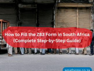 Z83 form South Africa government job application logo