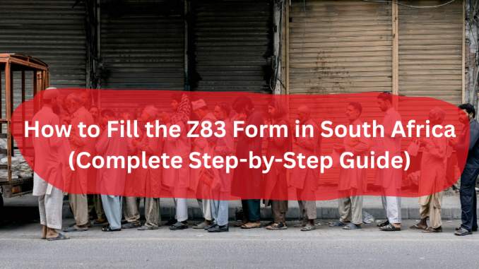 Z83 form South Africa government job application logo
