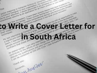 writing a cover letter on a laptop for a job application in South Africa